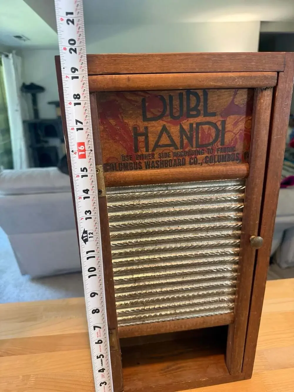 Vintage Dubl Handi Columbus Washboard Wall Mounted Cabinet Storage Box